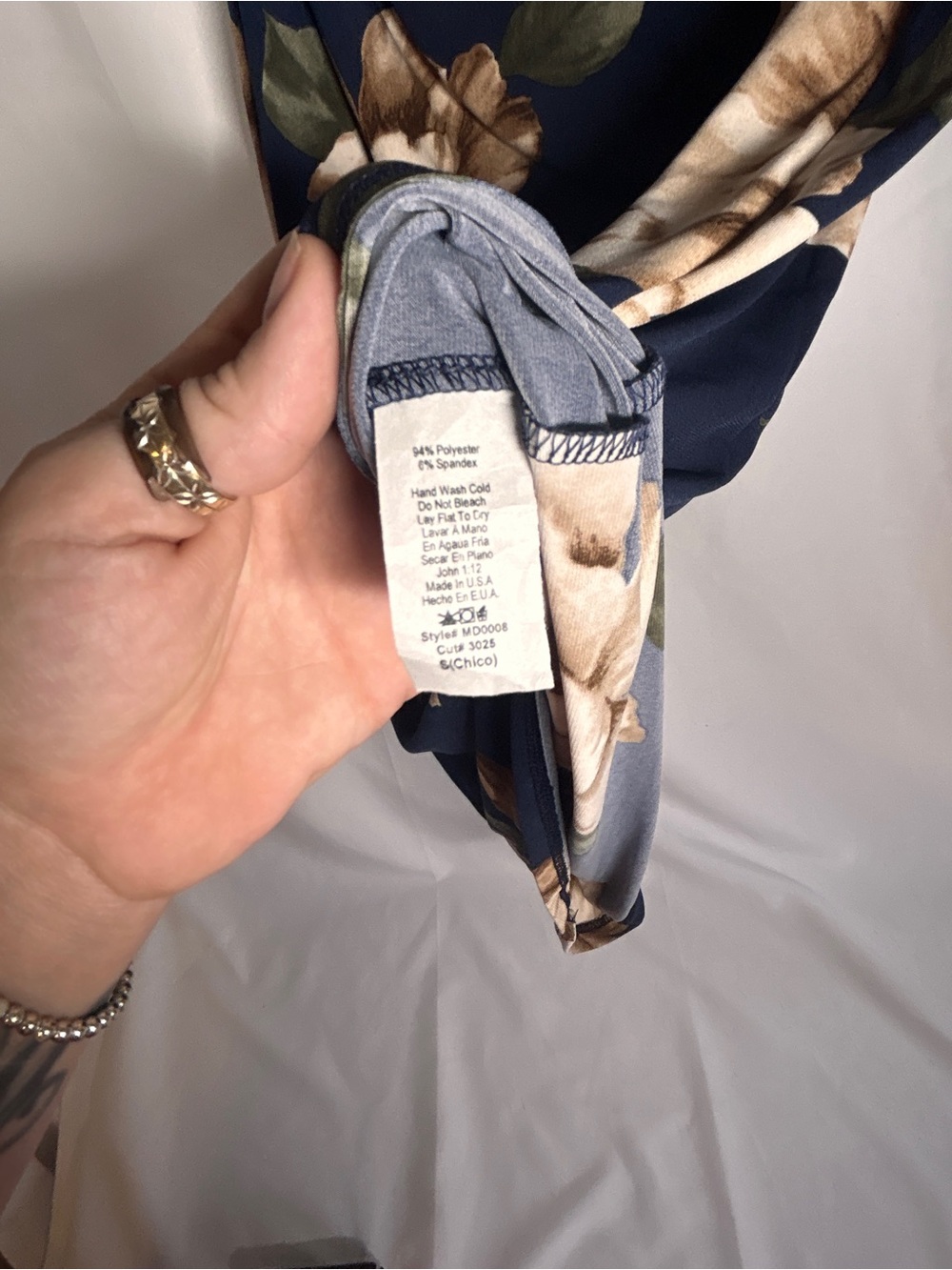 My Bump Maternity Floral Ruched Dress Size Small Navy Blue Short Sleeve NWT - Picture 3 of 10